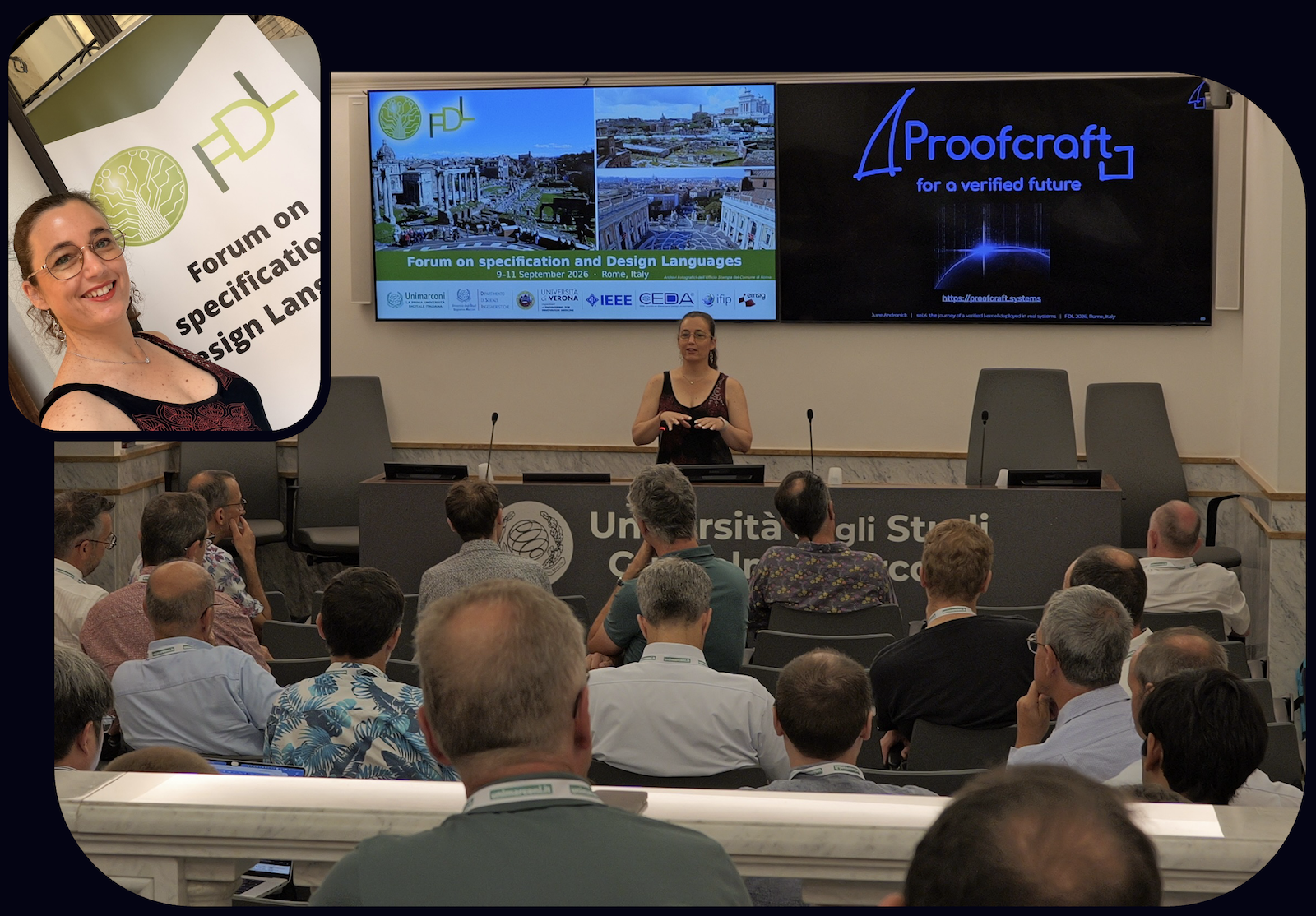 Picture of June's keynote at FDL
